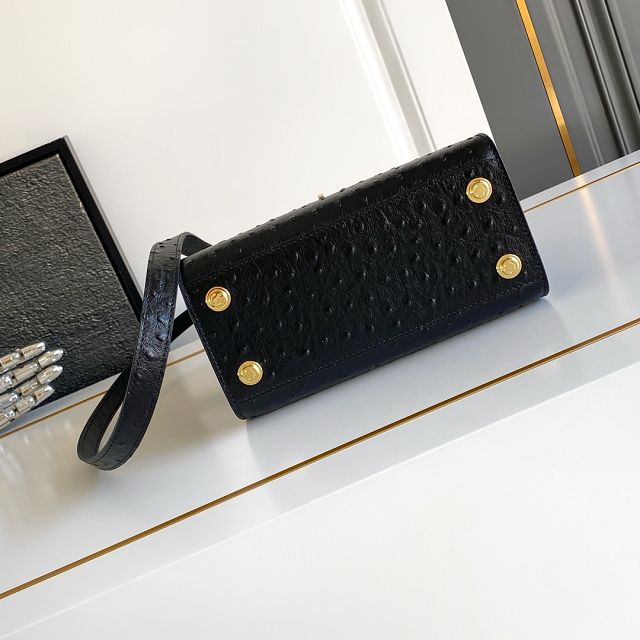 Louis vuitton original ostrich calfskin city steamer mini bag M85454 black