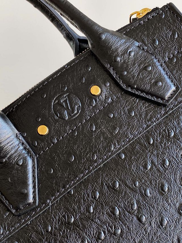 Louis vuitton original ostrich calfskin city steamer mini bag M85454 black