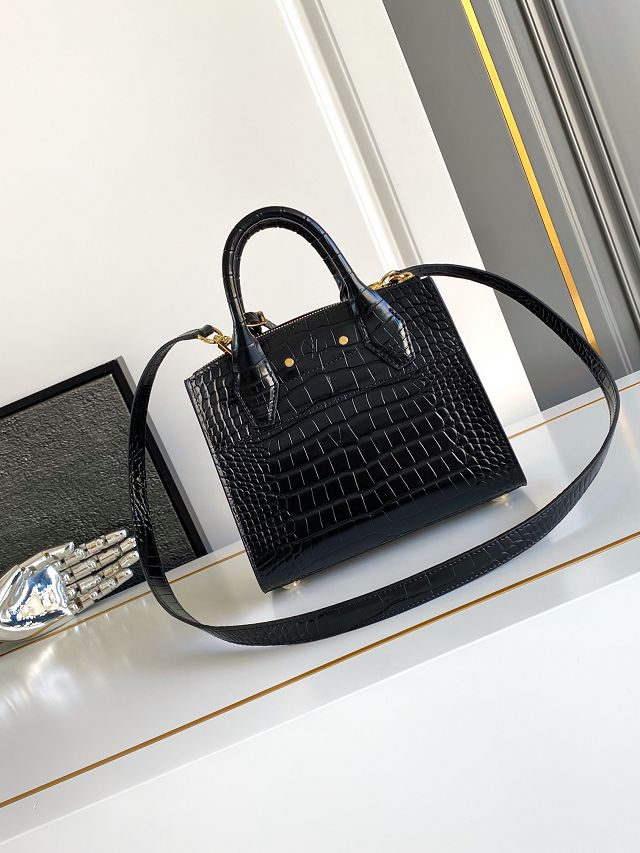 Louis vuitton original crocodile calfskin city steamer mini bag M95846 black