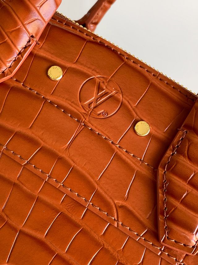Louis vuitton original crocodile calfskin city steamer mm bag M84672 brown