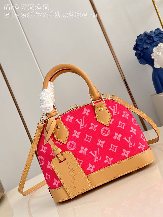 Louis vuitton original monogram canvas alma BB M28272 rose red