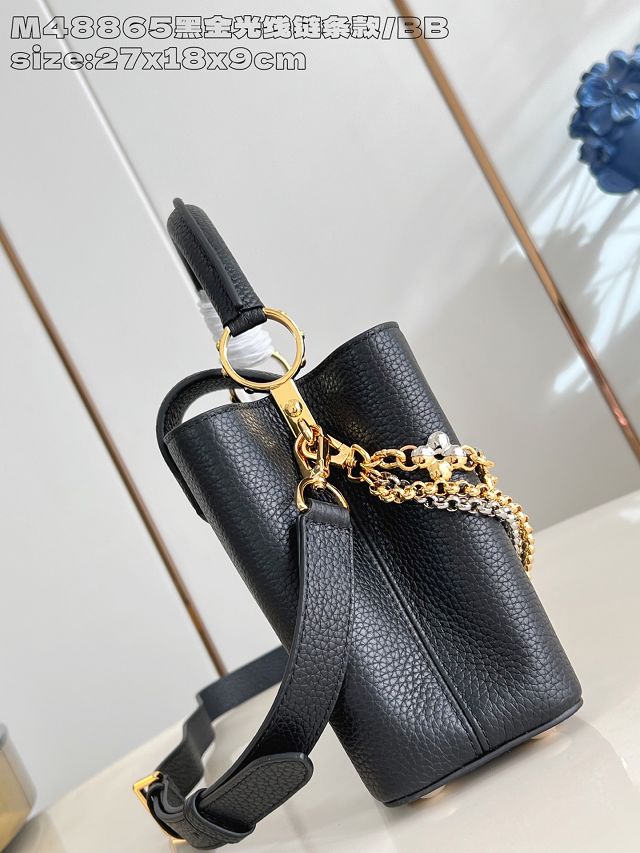 Louis vuitton original calfskin capucines BB handbag M26814 black