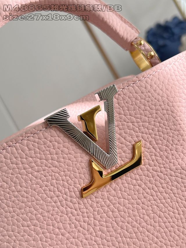 Louis vuitton original calfskin capucines BB handbag M26814 pink