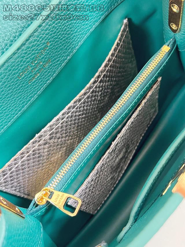 Louis vuitton original calfskin capucines BB handbag N89369 green