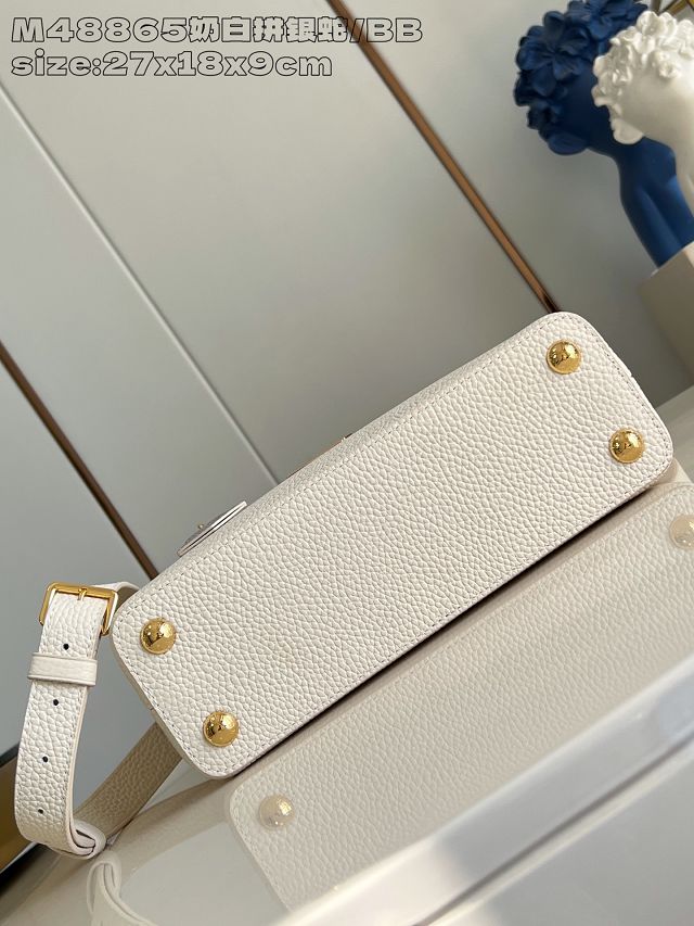 Louis vuitton original calfskin capucines BB handbag N89369 white