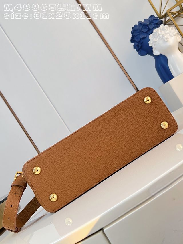 Louis vuitton original calfskin capucines MM handbag M59227 caramel