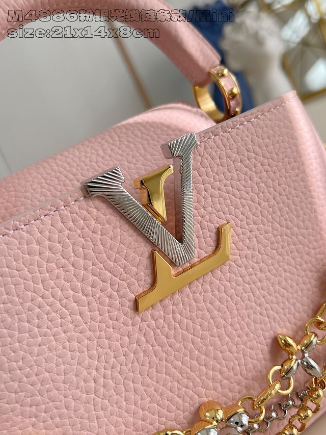 Louis vuitton original calfskin capucines mini handbag M26351 pink