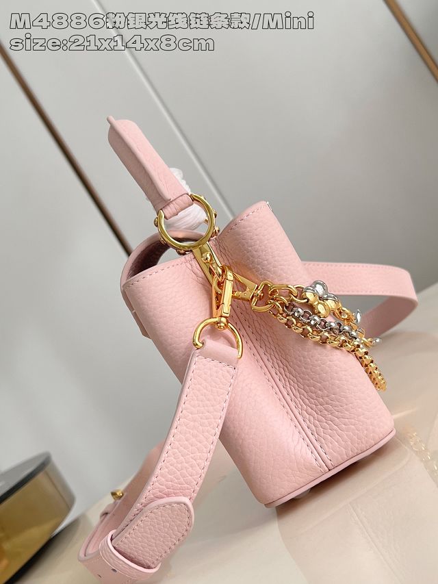 Louis vuitton original calfskin capucines mini handbag M26351 pink