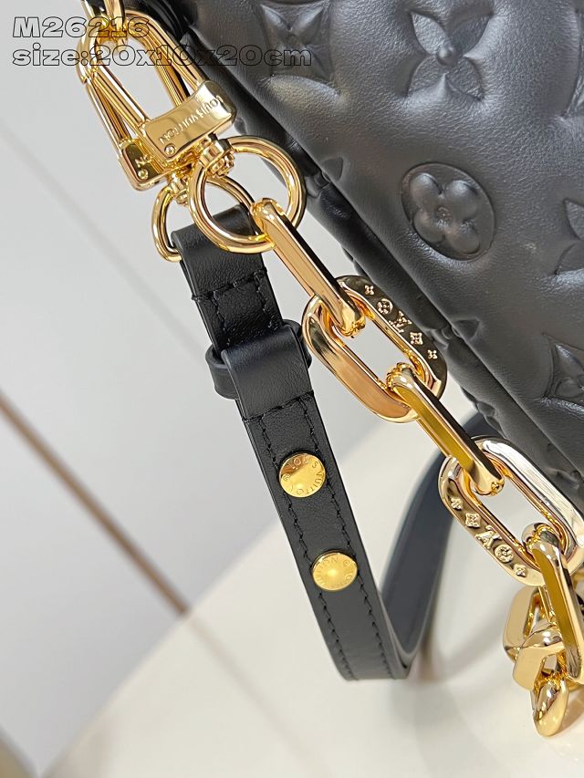 Louis vuitton original calfskin coussin bucket M26216 black