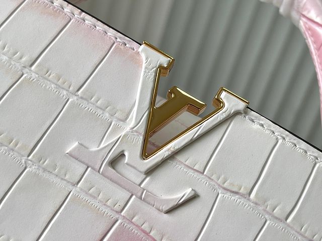 Louis vuitton original crocodile calfskin capucines BB handbag N93163 white&pink