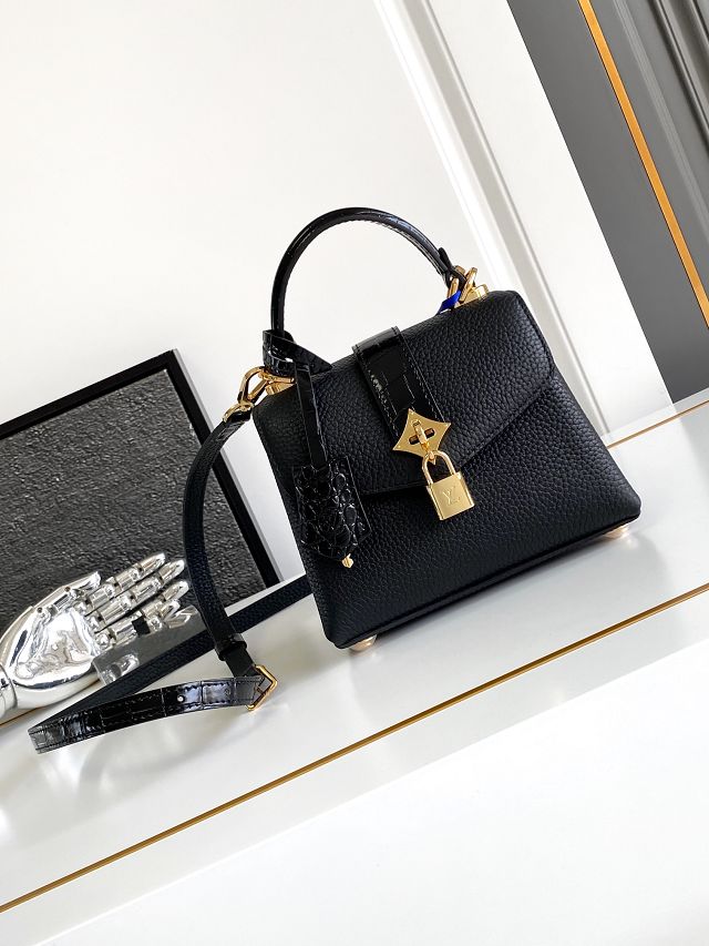 Louis vuitton original calfskin rose des vents mini handbag m86011 black