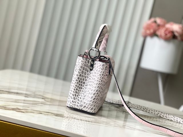 Louis vuitton original crocodile calfskin capucines mini handbag N93161 pink