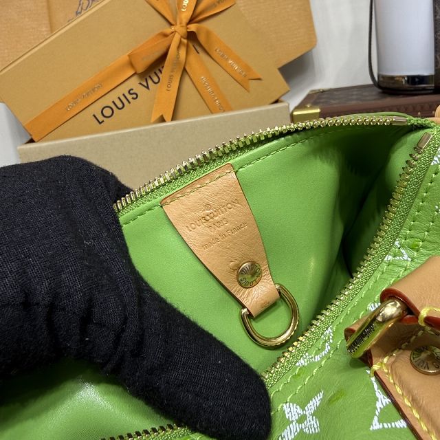 Louis vuitton original ostrich calfskin speedy P9 25 N13912 green