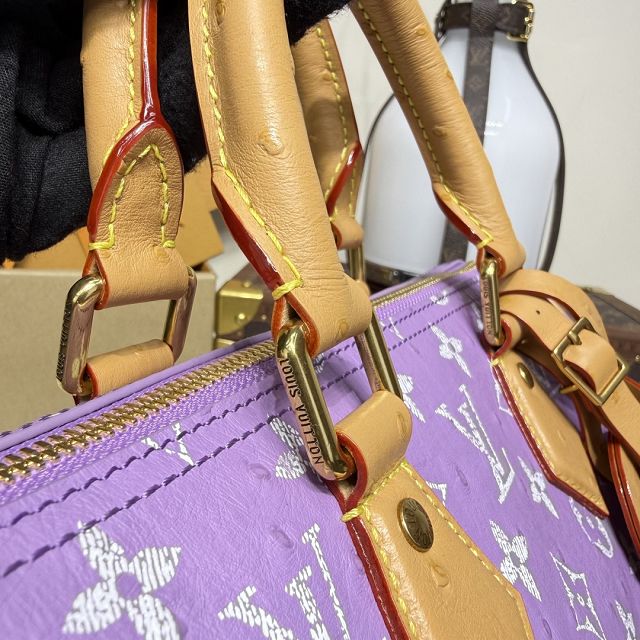 Louis vuitton original ostrich calfskin speedy P9 25 N24426 purple