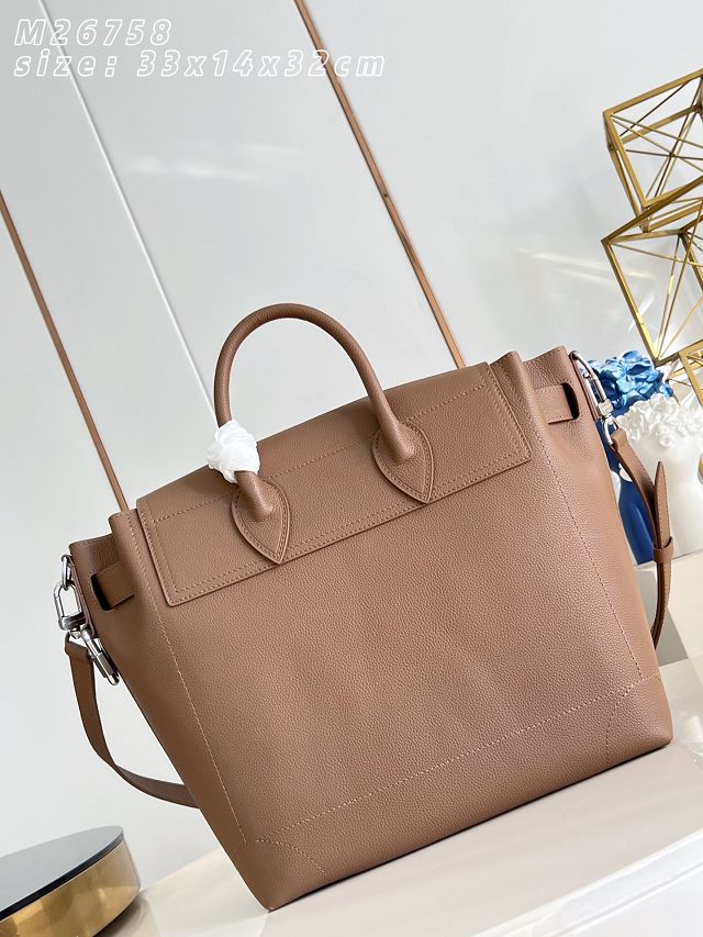 Louis vuitton original calfskin steamer 30 handbag M26758 tan