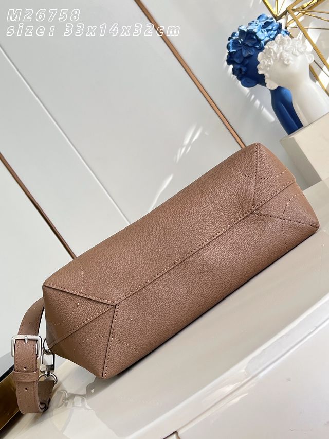 Louis vuitton original calfskin steamer 30 handbag M26758 tan