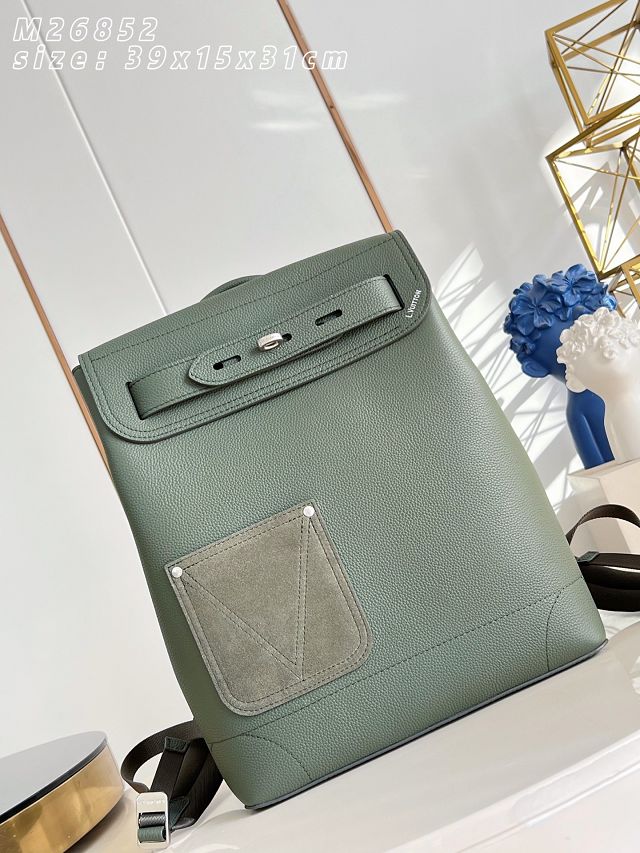 Louis vuitton original calfskin steamer backpack M26852 green