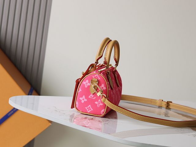 Louis vuitton original monogram canvas nano speedy M28322 rose pink