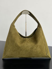 BV original suede calfskin medium hop bag 803977 olive