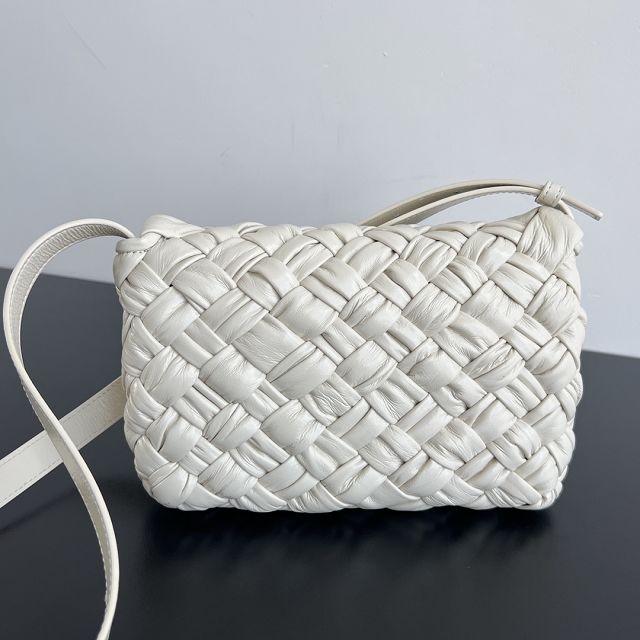 BV original calfskin small shoulder bag 787113 white