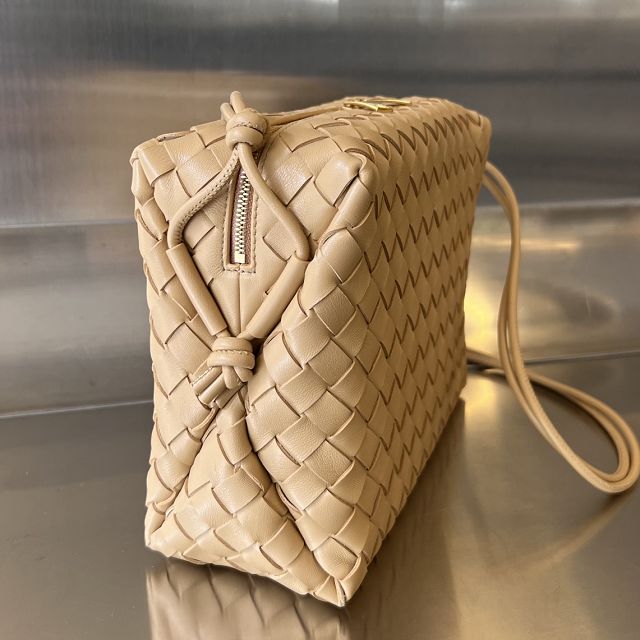 BV original lambskin medium loop camera bag 680256 almond