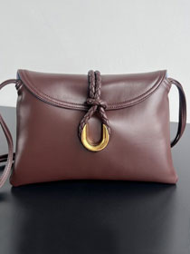 BV original calfskin small liberta bag 806030 deep mahogany