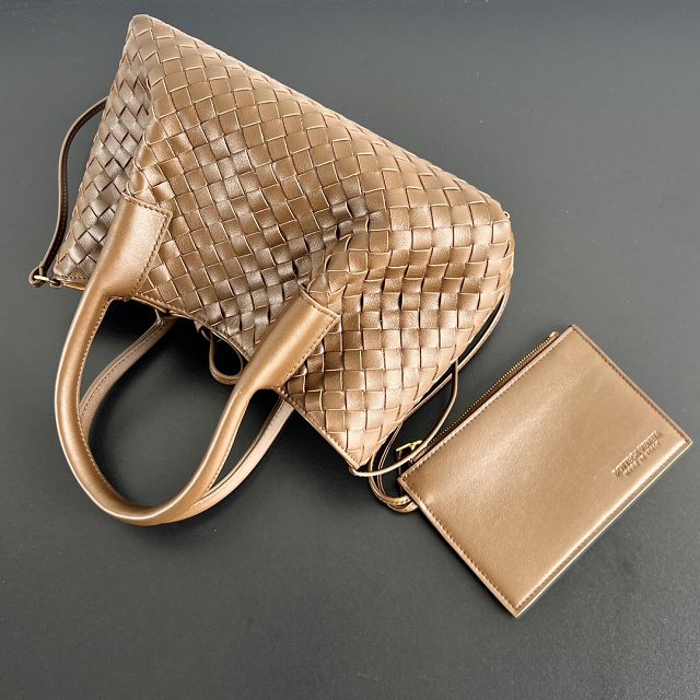 BV original calfskin small pinacoteca tote bag 819004 nocciola