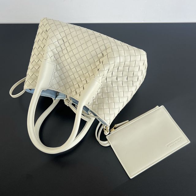 BV original calfskin small pinacoteca tote bag 819004 sea salt