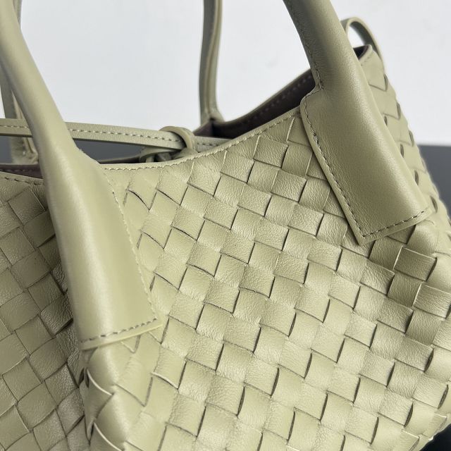 BV original calfskin small pinacoteca tote bag 819004 travertine