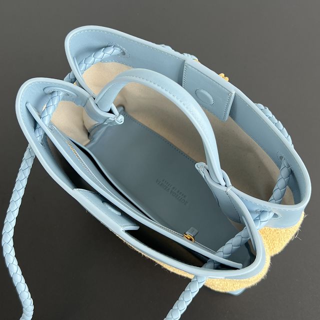 BV original raffia small andiamo 827478 blue