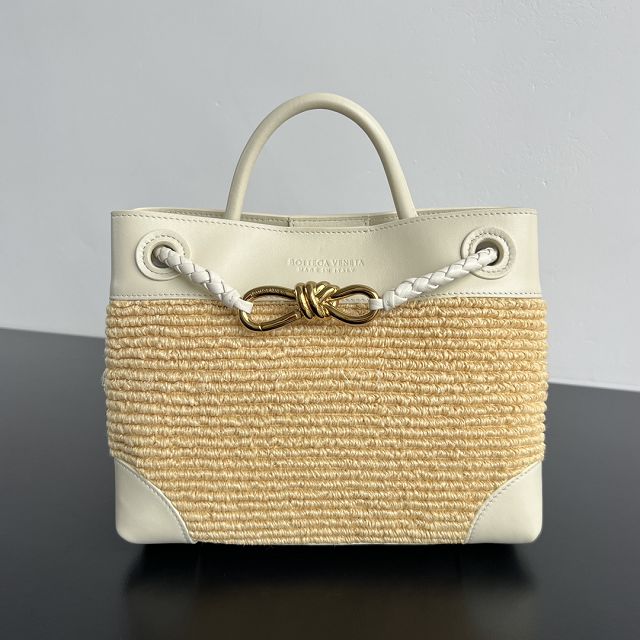 BV original raffia small andiamo 827478 white