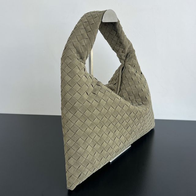 BV original suede calfskin medium hop bag 796262 cypress