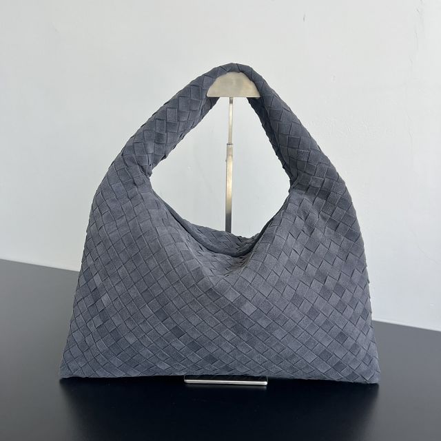 BV original suede calfskin medium hop bag 796262 graphite