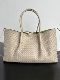 BV original calfskin large pinacoteca tote bag 817166 ecru