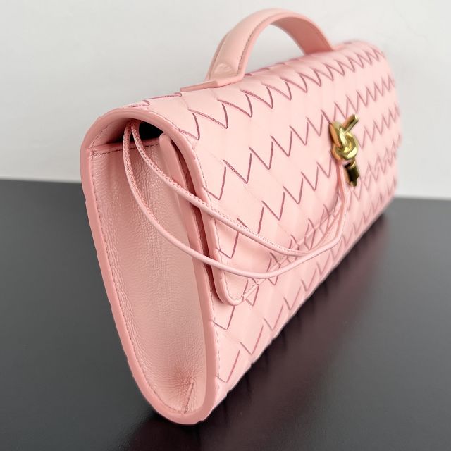 BV original lambskin andiamo long clutch 741511 rose