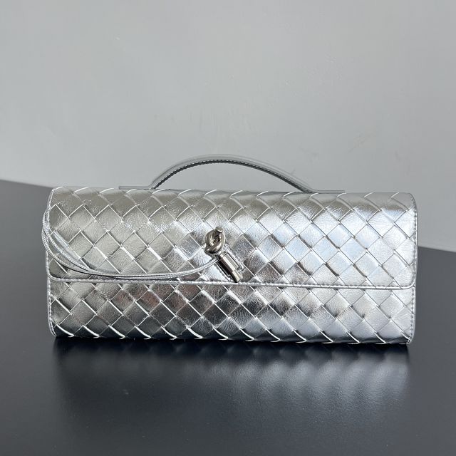 BV original lambskin andiamo long clutch 741511 silver