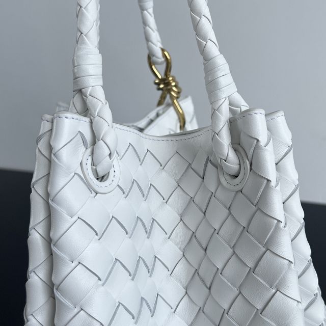 BV original lambskin large parachute shoulder bag 796571 white