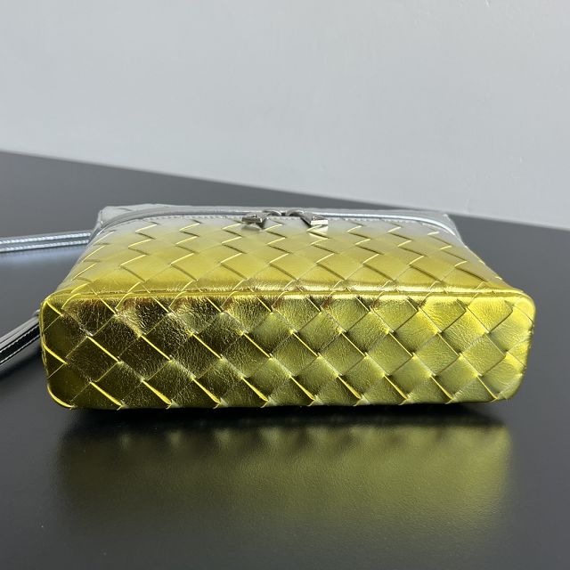 BV original calfskin bang bang vanity case 789109 silver&green