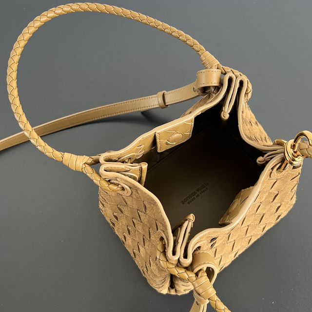 BV original suede small campana bag 796569 mustard