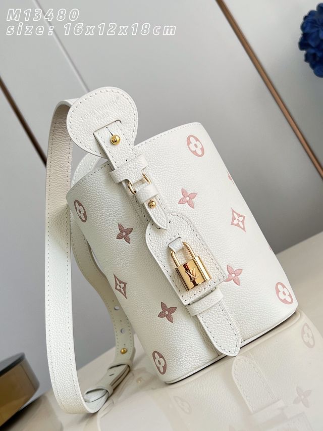 Louis vuitton original calfskin all in BB handbag M28315 milky 