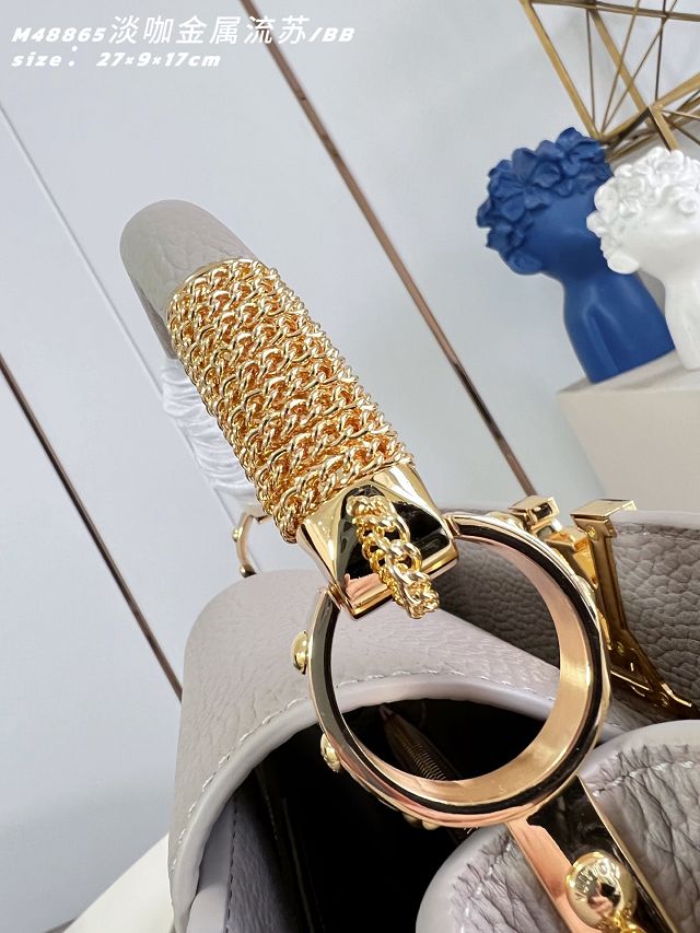 Louis vuitton original calfskin capucines BB M26531 grey