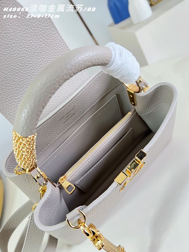 Louis vuitton original calfskin capucines BB M26531 grey