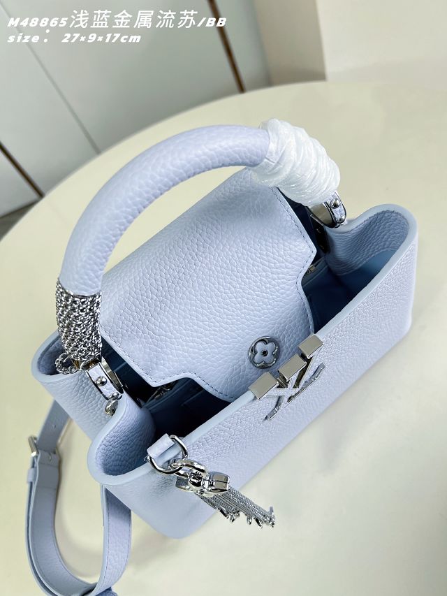 Louis vuitton original calfskin capucines BB M26531 light blue