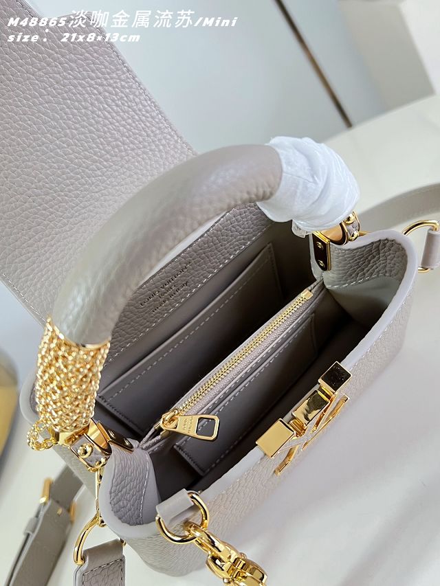 Louis vuitton original calfskin capucines mini M26328 grey