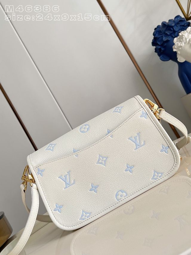 Louis vuitton original calfskin diane satchel M28054 milky&blue