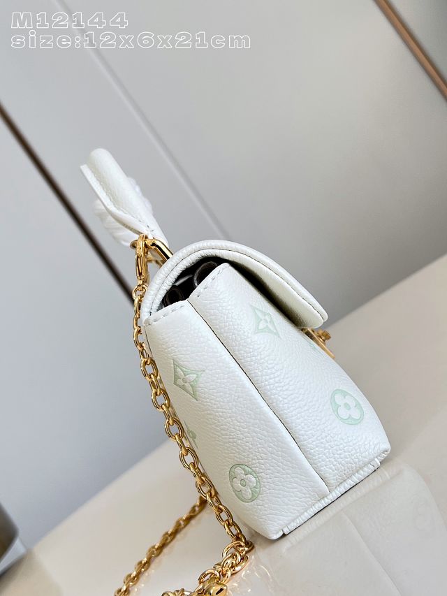 Louis vuitton original calfskin nano madeleine bag M27698 milky&green
