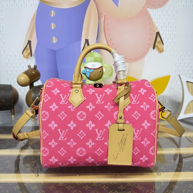 Louis vuitton original monogram canvas speedy 25 M27528 pink