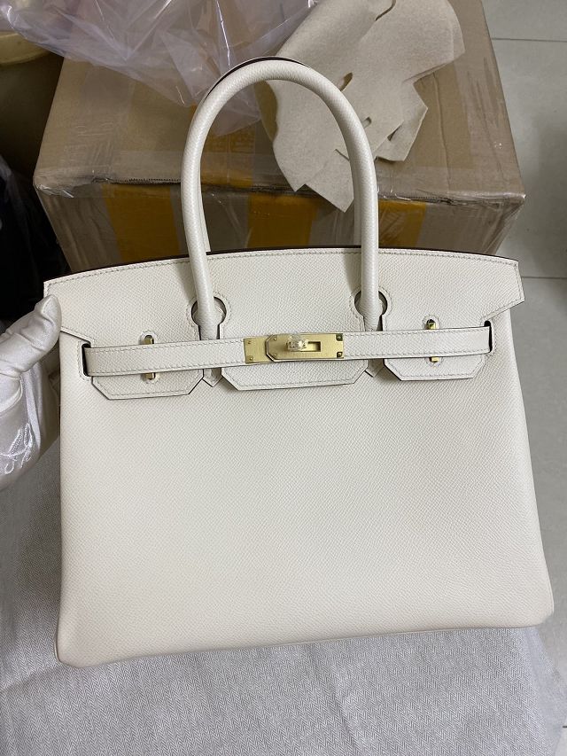 Hermes original epsom leather birkin 30 bag H30-3 nata