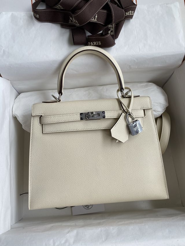 Hermes original epsom leather kelly 32 bag K32-1 nata