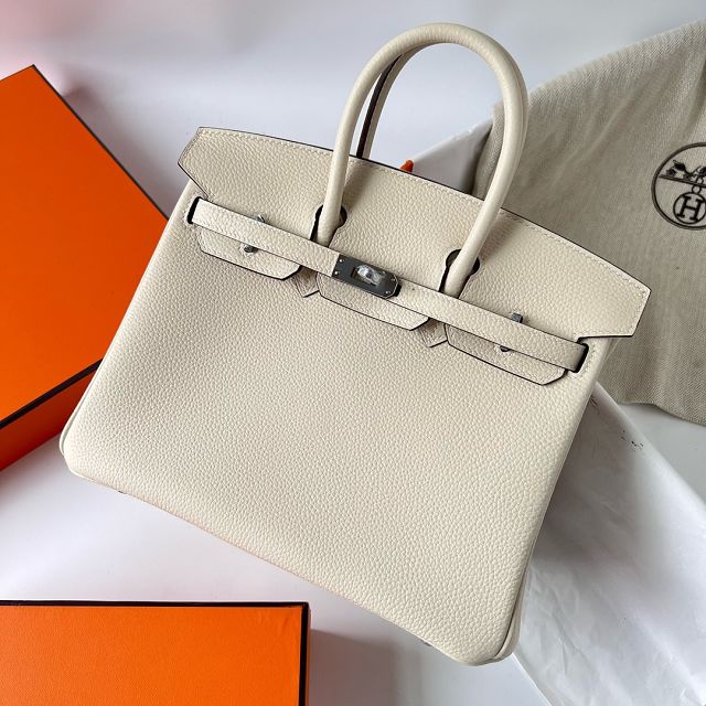 Hermes original togo leather birkin 25 bag H25-1 nata